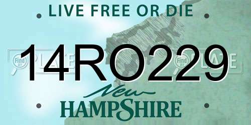 14RO229 New Hampshire License Plate