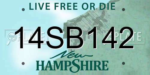 14SB142 New Hampshire License Plate