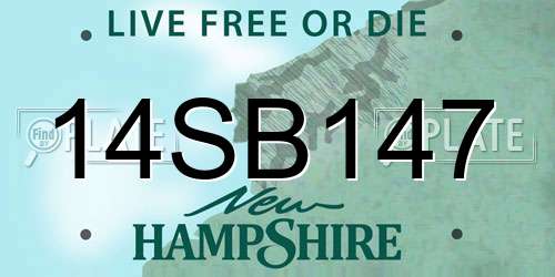 14SB147 New Hampshire License Plate