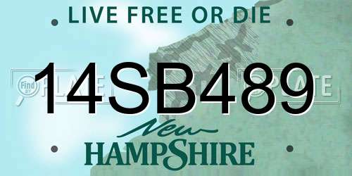14SB489 New Hampshire License Plate