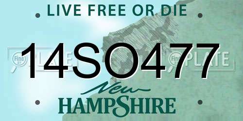 14SO477 New Hampshire License Plate