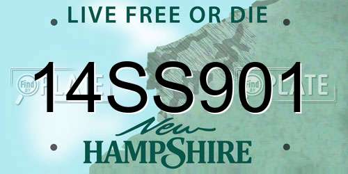 14SS901 New Hampshire License Plate