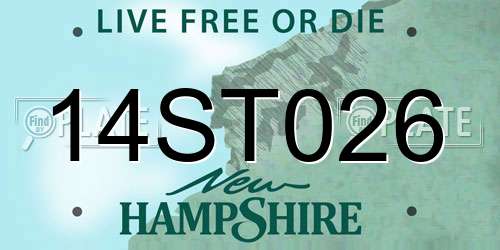 14ST026 New Hampshire License Plate