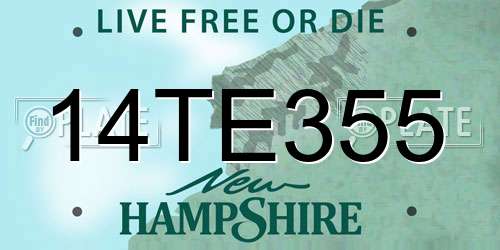 14TE355 New Hampshire License Plate