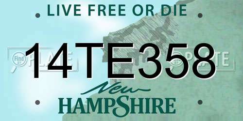 14TE358 New Hampshire License Plate