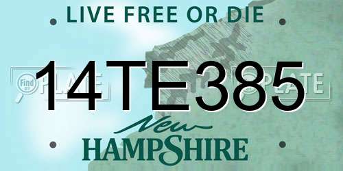 14TE385 New Hampshire License Plate