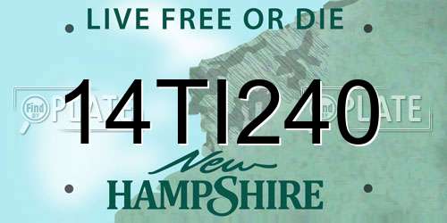 14TI240 New Hampshire License Plate