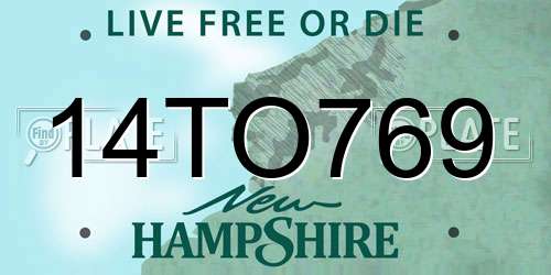 14TO769 New Hampshire License Plate