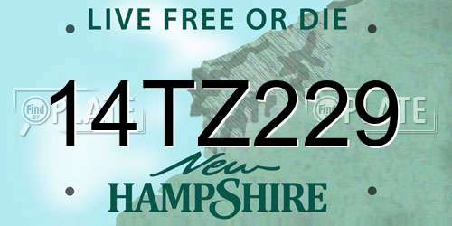 14TZ229 New Hampshire License Plate