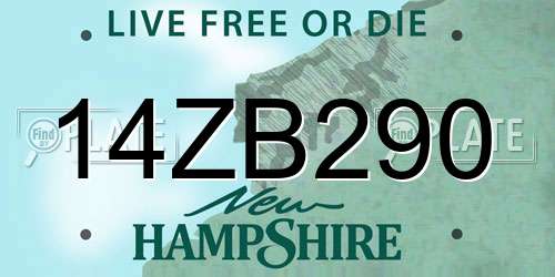 14ZB290 New Hampshire License Plate