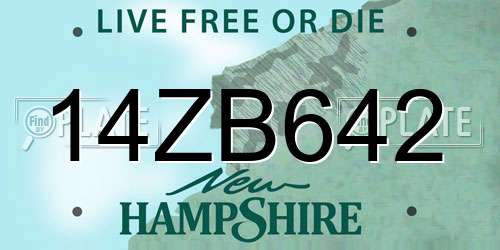 14ZB642 New Hampshire License Plate