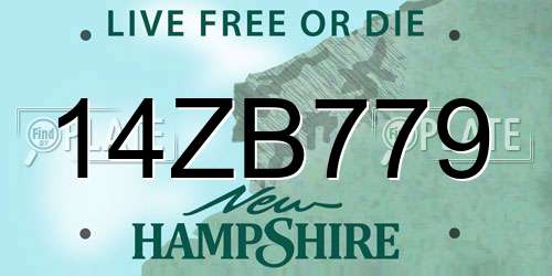 14ZB779 New Hampshire License Plate