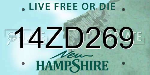 14ZD269 New Hampshire License Plate