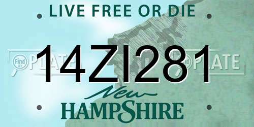 14ZI281 New Hampshire License Plate