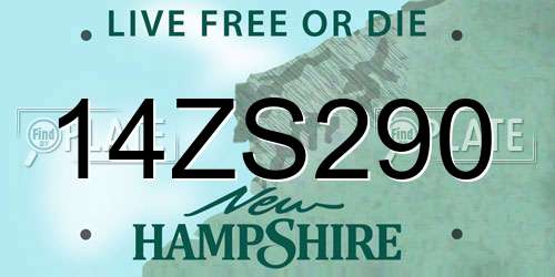 14ZS290 New Hampshire License Plate