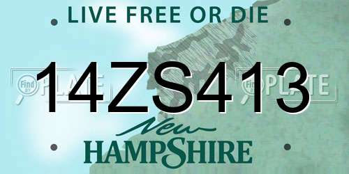 14ZS413 New Hampshire License Plate