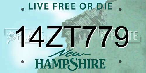 14ZT779 New Hampshire License Plate