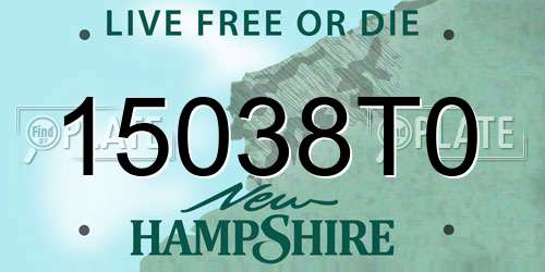 15038T0 New Hampshire License Plate
