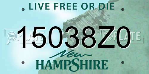 15038Z0 New Hampshire License Plate