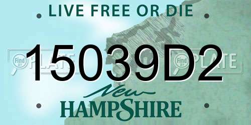 15039D2 New Hampshire License Plate