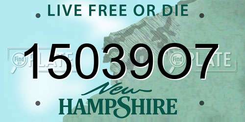 15039O7 New Hampshire License Plate