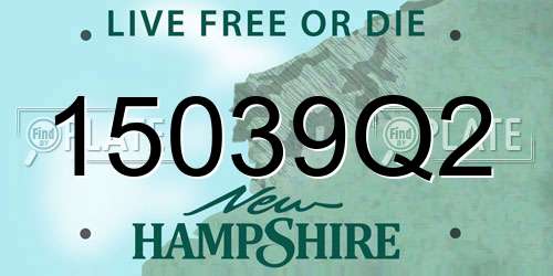 15039Q2 New Hampshire License Plate