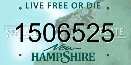 1506525 New Hampshire License Plate
