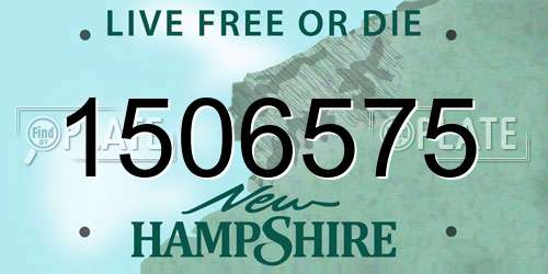 1506575 New Hampshire License Plate