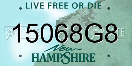 15068G8 New Hampshire License Plate