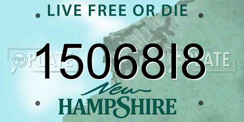 15068I8 New Hampshire License Plate