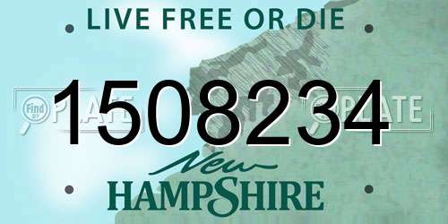 1508234 New Hampshire License Plate