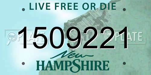 1509221 New Hampshire License Plate