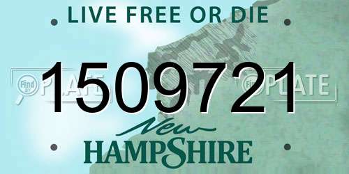 1509721 New Hampshire License Plate
