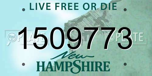 1509773 New Hampshire License Plate