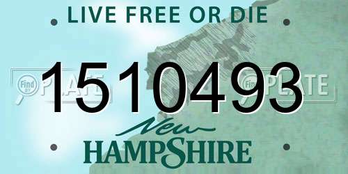 1510493 New Hampshire License Plate