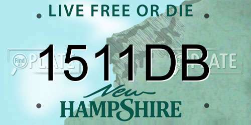 1511DB New Hampshire License Plate