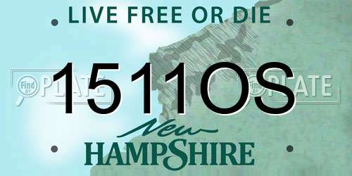 1511OS New Hampshire License Plate