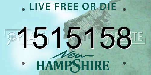 1515158 New Hampshire License Plate
