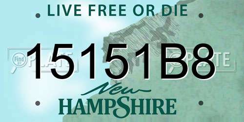 15151B8 New Hampshire License Plate