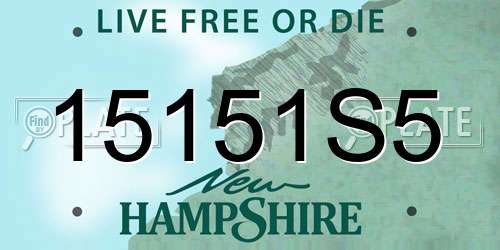 15151S5 New Hampshire License Plate