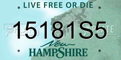 15181S5 New Hampshire License Plate