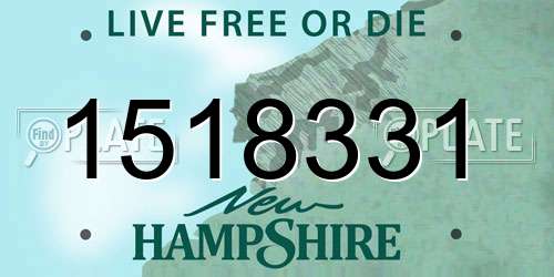 1518331 New Hampshire License Plate