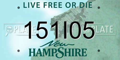 151I05 New Hampshire License Plate