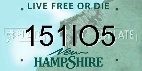 151IO5 New Hampshire License Plate