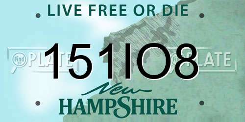 151IO8 New Hampshire License Plate