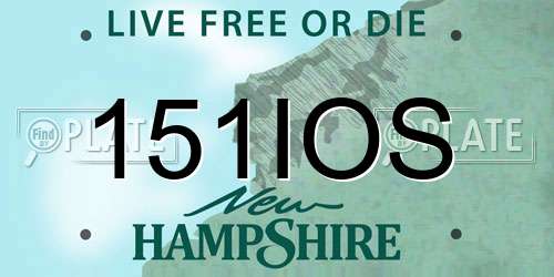 151IOS New Hampshire License Plate