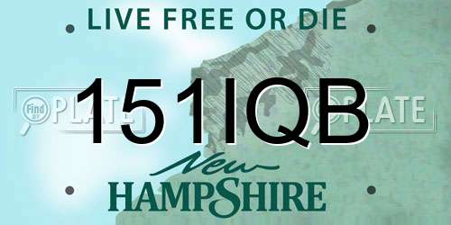 151IQB New Hampshire License Plate
