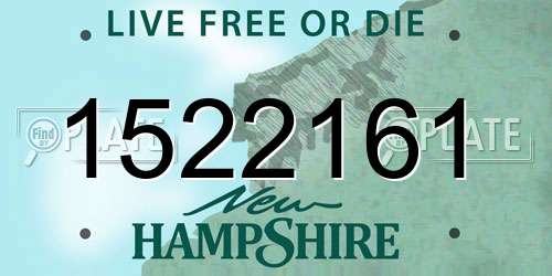 1522161 New Hampshire License Plate
