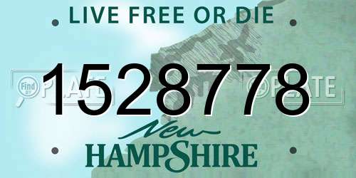 1528778 New Hampshire License Plate