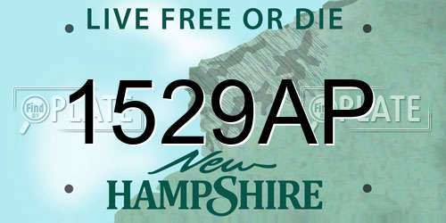 1529AP New Hampshire License Plate